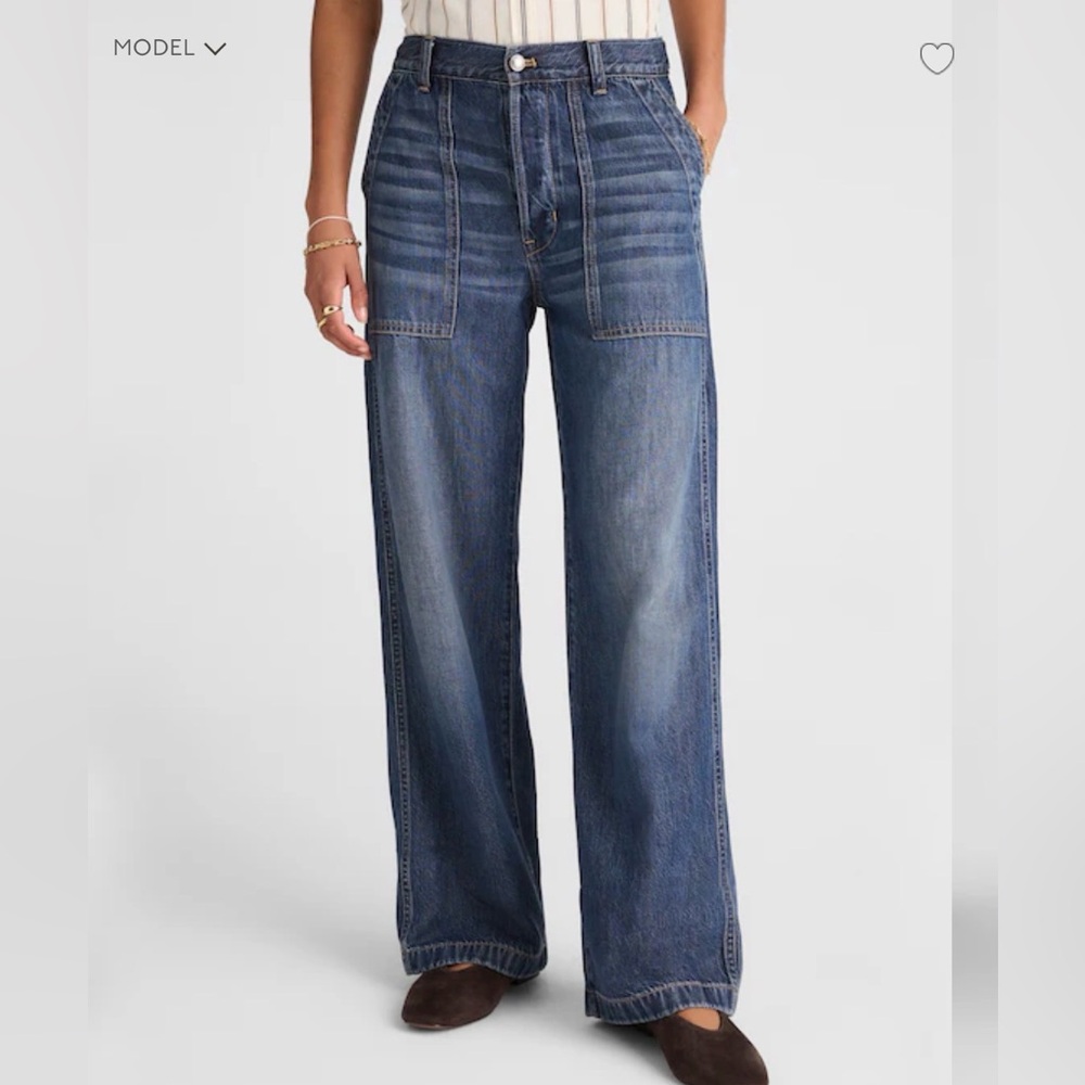 Madewell Low-Slung Baggy Jean in Airy Denim size 28 Linwood wash